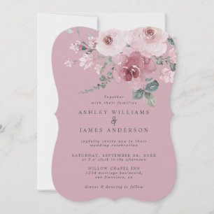 Invitation Mariage Rose Pâle Mauve Décoloré