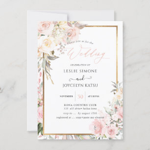 Invitation Mariage Rose PixDezines Watercolor Blush