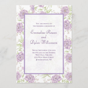 Invitation Mariage Rose Pourpre Lavande