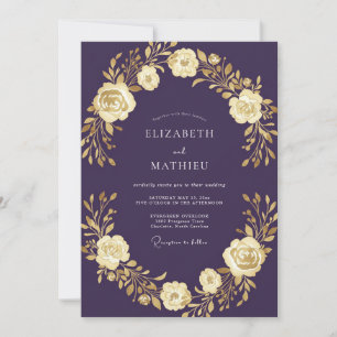 Invitation Mariage Rose Pourpre Profond
