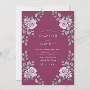 Invitation Mariage Rose Poussiéreuse Magenta