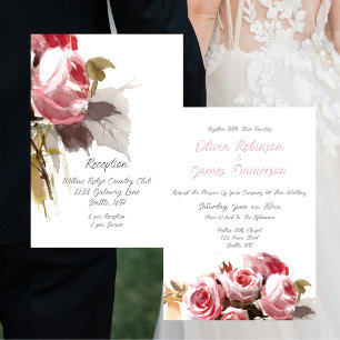 Invitation Mariage rose Rose antique