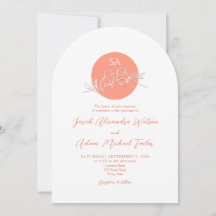Invitation Mariage rose rose de Peach moderne