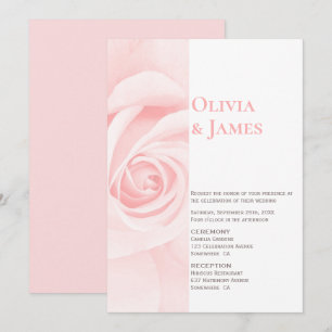 Invitation Mariage rose rose rose vierge moderne