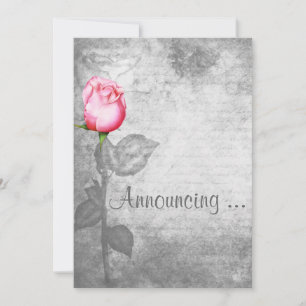 Invitation Mariage rose rose rose vintage