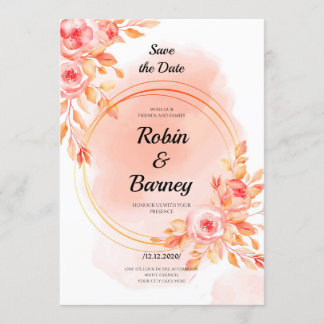 Invitation Mariage Rouge tendre