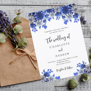 Invitation Mariage Royal bleu bleu bleu bleu