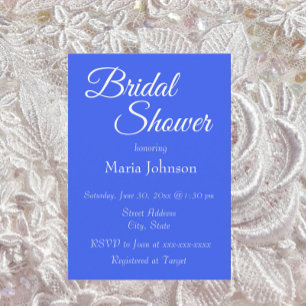 Invitation Mariage Royal Bleu Simple Style Fête de Mariée