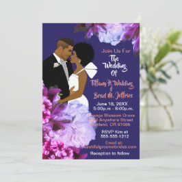 Invitation Mariage Royal Blue de la mariée et de la mariée af