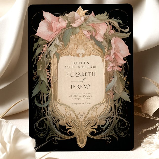 Invitation Mariage royal de Victoria Whimsical Floral Ornemen (Créateur téléchargé)