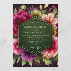 Invitation Mariage Royal Émeraude Vert Sombre