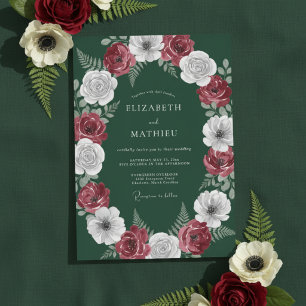Invitation Mariage royal hivernal de couleur vert émeraude