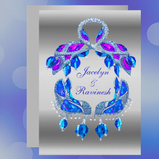 Invitation Mariage royal indien de Peacock en argent