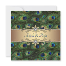 Mariage Royal Indien Paon Or Vert Emeraude
