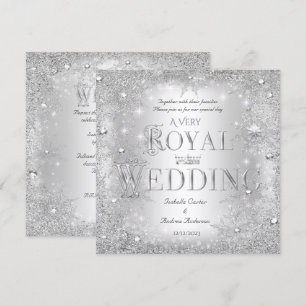 Invitation Mariage royal Silver Winter Wonderland Crown