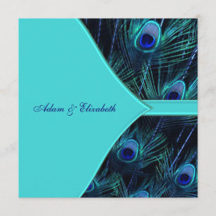 Invitation Mariage Royal Turquoise Blue Peacock