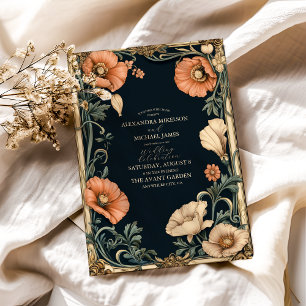 Invitation Mariage Royal Victorien Fantaisiste Floral
