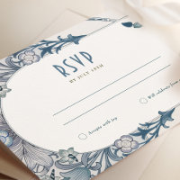 Mariage RSVP Art Nouveau Dusty Blue W Morris