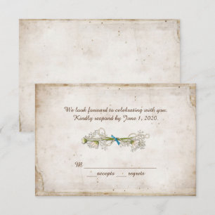 Invitation Mariage RSVP - bouquet de marguerite avec perles