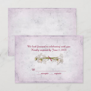 Invitation Mariage RSVP - bouquet de marguerite avec perles