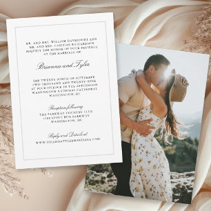 Invitation Mariage RSVP élégant de script classique formel