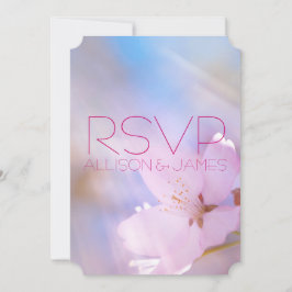 Invitation Mariage RSVP fleurs de cerisier personnalisable