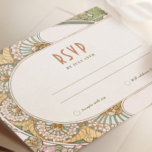 Invitation Mariage RSVP Insérer Art Nouveau Vintage par Mucha