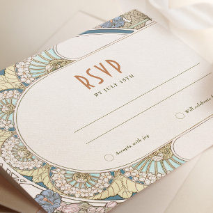 Invitation Mariage RSVP Insérer Art Nouveau Vintage par Mucha