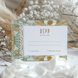 Invitation Mariage RSVP Insérer Art Nouveau Vintage par Mucha