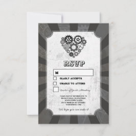 Invitation Mariage RSVP Steampunk Coeurs Mariages Coeurs Cogs