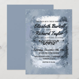 Invitation Mariage Russe des pins Blue Winter Wonderland