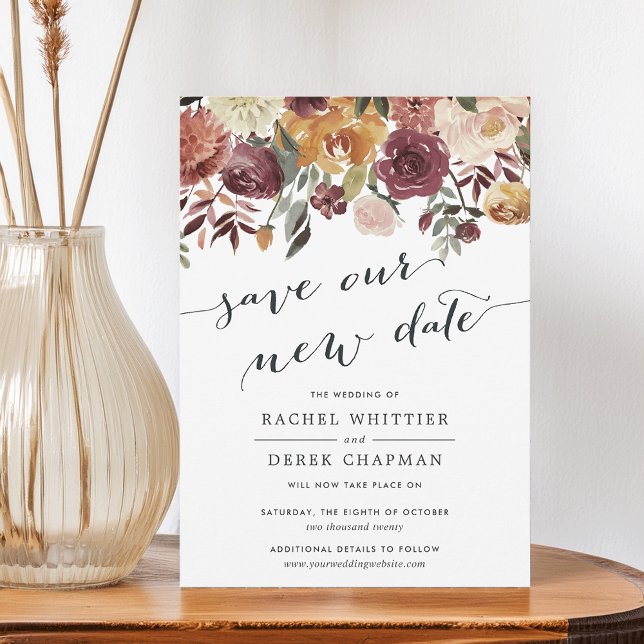 Invitation Mariage Rustic Bloom "Save Our New Date" (Créateur téléchargé)