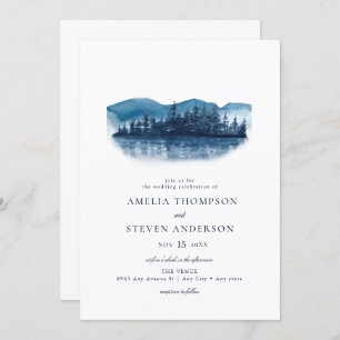 Invitation Mariage Rustic Mountain Lake