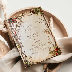 Invitation Mariage Rustique aux Baies et Branches