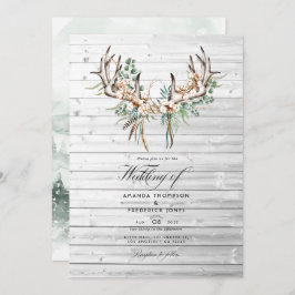 Invitation Mariage rustique Boho Cotton et Eucalyptus Boho