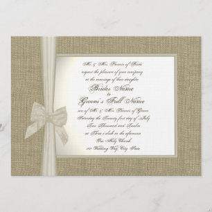 Invitation Mariage rustique Burlap et Bow
