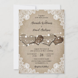 Invitation Mariage Rustique Burlap Lace