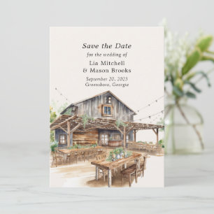 Invitation Mariage rustique chic à la grange Enregistrer les 