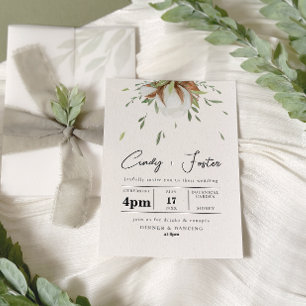 Invitation Mariage rustique Cotton Greenery