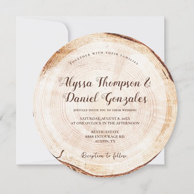 Invitation Mariage rustique Coupe de grains de coupe Nom du s (Devant)