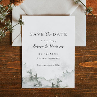 Invitation Mariage rustique dans la forêt Enregistrer la cart