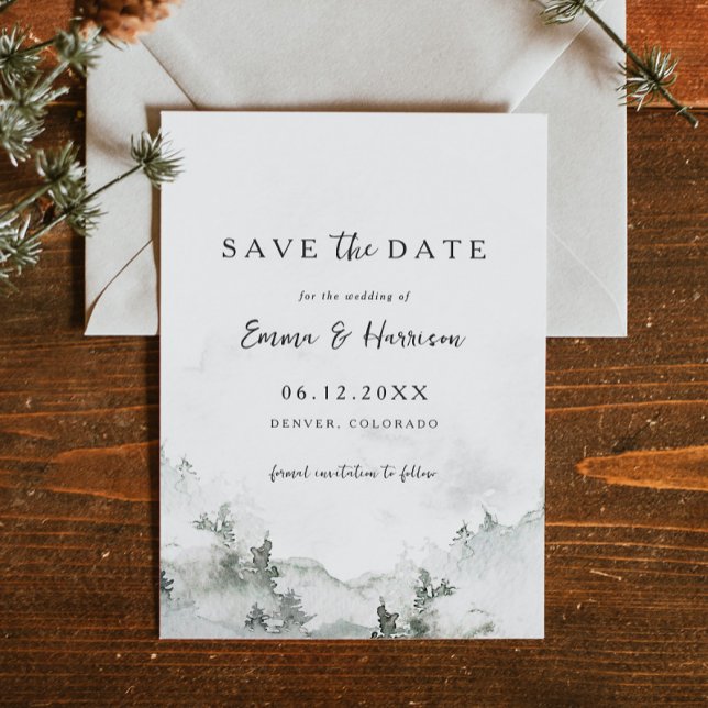 Invitation Mariage rustique dans la forêt Enregistrer la cart (Créateur téléchargé)