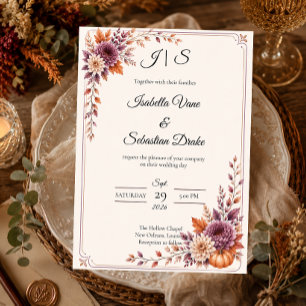 Invitation Mariage rustique d'automne