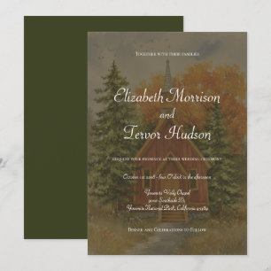 Invitation Mariage rustique d'automne dans le parc national d