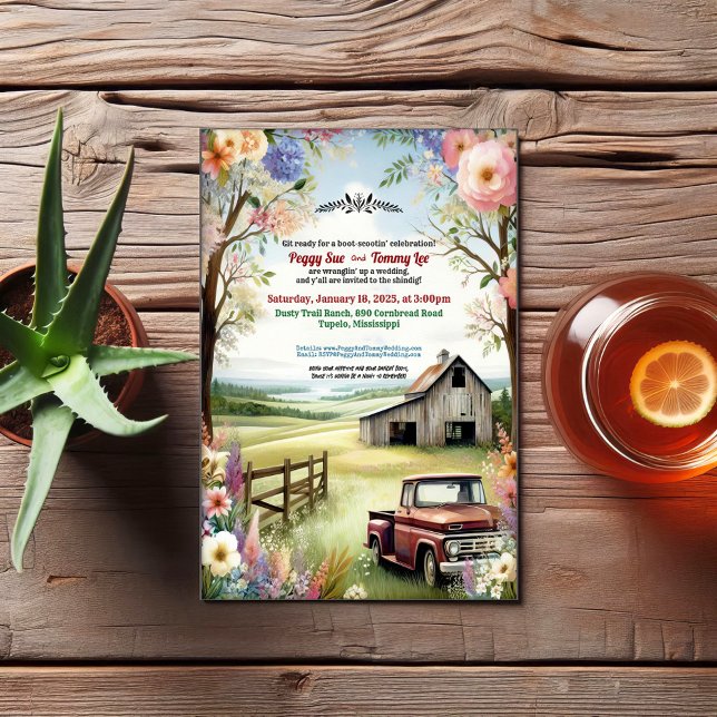 Invitation Mariage rustique de campagne Redneck (Créateur téléchargé)