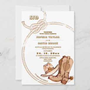 Invitation Mariage rustique de cow-boy occidental 