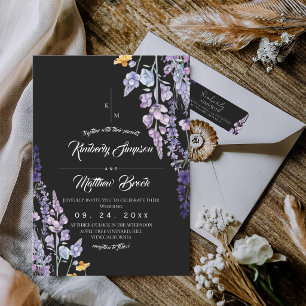 Invitation Mariage rustique de fleurs sauvages moderne et élé