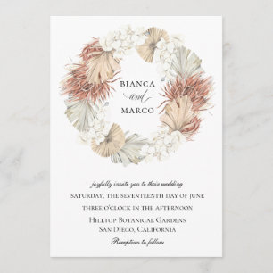 Invitation Mariage rustique de germe de palme