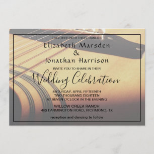 Invitation Mariage rustique de la guitare de musique moderne