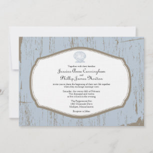 Invitation Mariage rustique de la plage de Shell